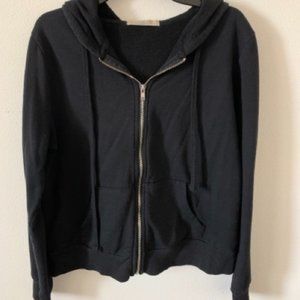 WOMENS BLACK ATHLETIC ZIP UP